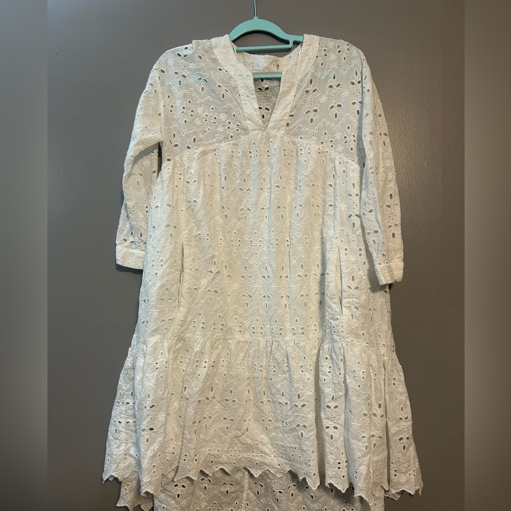 Zara high low white dress